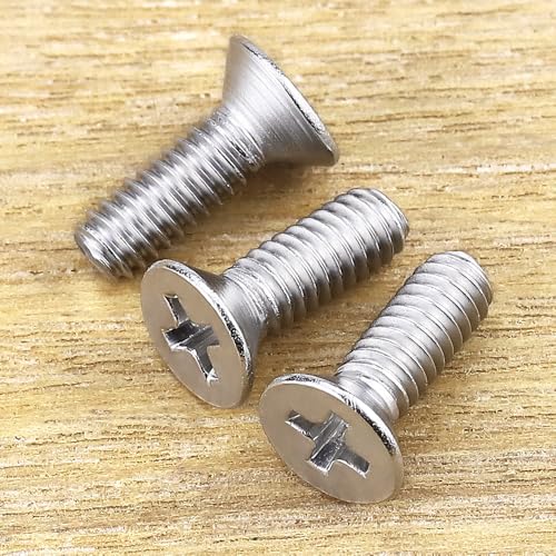 #8-32 x 3/4" Flat Countersunk Head Machine Screws, Phillips Drive, 304 Stainless Steel 18-8, Full Thread, Coarse Thread UNC, 50 PCS - size: #8-32 x 3/4"