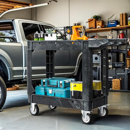 DWVO 40 x 17 in Heavy Duty Rolling Utility Cart on Wheels Black - color: Black, size: 40"x17"
