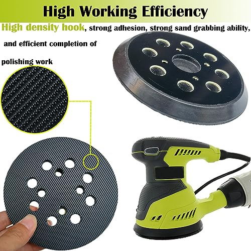 2 Pack 5 Inch 8 Hole Replacement Sander Pad for Ryobi Sander, 5 Inch 8 Hole Hook and Loop Replacement Sanding Pad for Ryobi RS290, RS241, RS240, RS280, RS280VS, RS281VS, P411 Random Orbit Sander