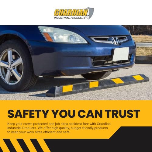 Guardian Rubber Parking Stopper Curb, Mounting Holes, Hi-Vis Yellow, 6 Ft - size: 6 Foot