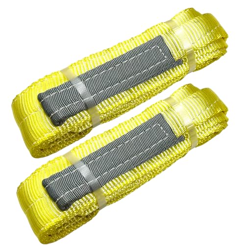 2-Pack 3-inch 2-Ply Lifting Sling, Vertical 10,000LBS, Choker 8,000 LBS, Basket 20,000 LBS, 100% Polyester High Strength, Reliable Lifting Slings (3”X6.5')