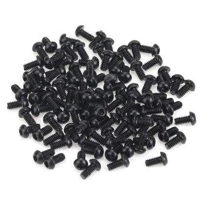105 Pieces M2 x 4mm Button Head Socket Cap Screws, Thread Pitch 0.4mm, Sutemribor M2 Black Screws, 10.9 Grade Alloy Steel, Black Oxide Finish, Fully Threaded - size: M2 x 4mm, style: Button Head