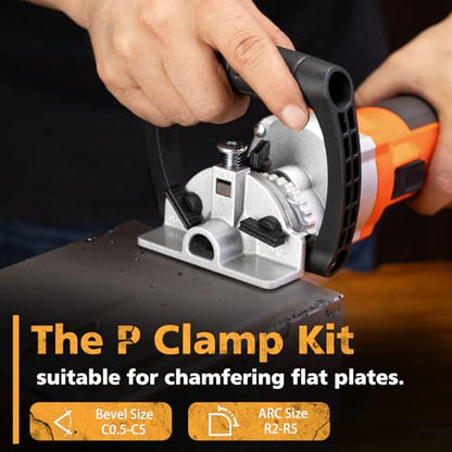 Handheld Chamfer Tool, Metal Chamfering Tool, for Trimming, Beveling, Deburring, 45 Degree Arc and Bevel, 850W 120V 60Hz, Model PT-100 (Machine) - style: Machine