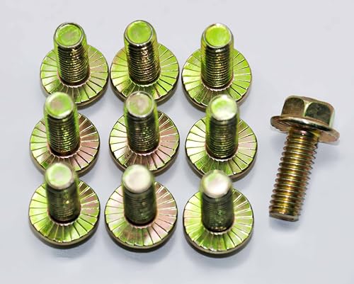 3/8" x 1" Flanged Hex Toothed Bolt by Color Zinc Plated, Alloy Steel,Grade 5.(10pcs Pack) by Metalsuberg - size: 3/8" x 1" 10pcs