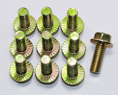 3/8" x 1" Flanged Hex Toothed Bolt by Color Zinc Plated, Alloy Steel,Grade 5.(10pcs Pack) by Metalsuberg - size: 3/8" x 1" 10pcs