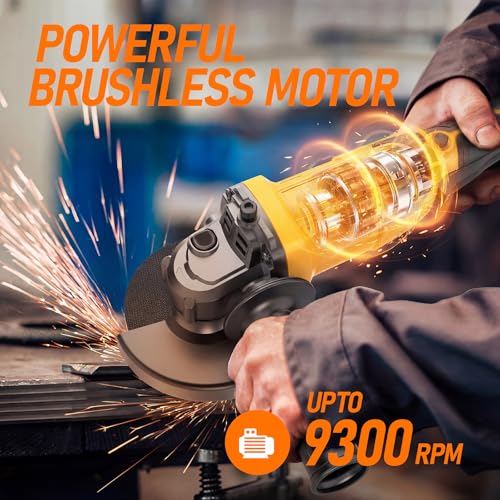 Cordless Angle Grinder Fit for Dewalt 20V Max Battery (Yellow and Black)