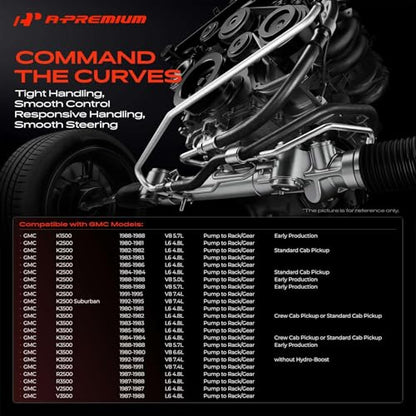 A-Premium Power Steering Pressure Hose Line Assembly, Pump to Gear/Rack