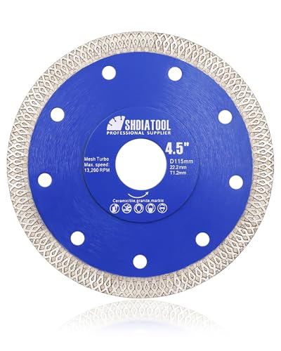 SHDIATOOL 4-1/2-Inch Diamond Saw Blade Cutting Disc for Porcelain Tile - size: 4.5 Inch(115mm)