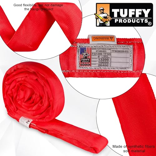 Flexi-Grip Red 6 ft Endless Round Sling, 13,200 lb. Vertical Capacity, Heavy Duty Lifting Sling, USA Made - color: 05 Red - Vertical Capacity 13,200 lbs, size: 6FT