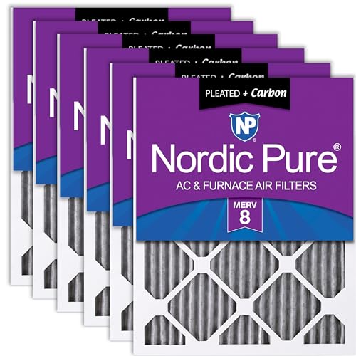 Nordic Pure 16x25x1 Pleated MERV 8 Plus Carbon Air Filters 6 Pack - style: MERV 8 + Carbon