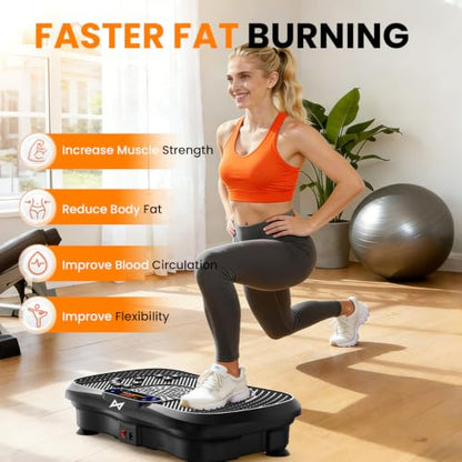 AXV Vibration Plate Exercise Machine Fitness Platform Body Vibrating Board - color: SLIM.BLACK