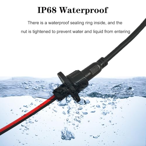 18AWG M16 2Pin Waterproof Connector,2 Wire Male Female Plug - size: 18AWG 2Pin Waterproof Connector