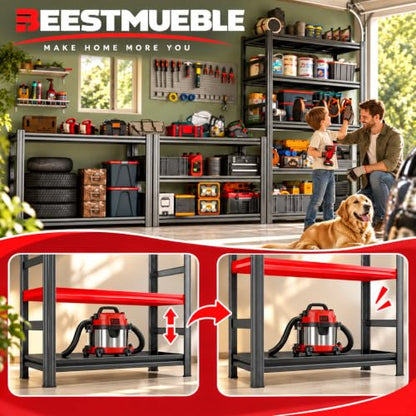 Heavy Duty Garage Shelving 5 Tier Adjustable Metal Storage Rack - size: 5-Tier 40"Wx 16"Dx 72"H