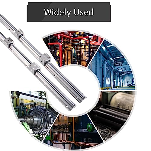 2Set Linear Rail SBR20 600mm Fully Supported Linear Rail Shaft Rod with 4 SBR20UU Block Bearing, for Automated Machines DIY CNC Routers Lathes Mills - size: 600mm, style: SBR20