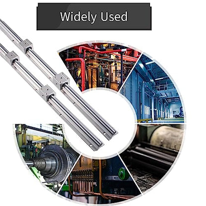 2Set Linear Rail SBR20 600mm Fully Supported Linear Rail Shaft Rod with 4 SBR20UU Block Bearing, for Automated Machines DIY CNC Routers Lathes Mills - size: 600mm, style: SBR20
