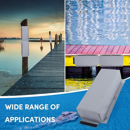 Dock Bumper,Dock Bumper Guard with Screws,Boat Dock Bumper for Boat Dock Vertical Pole Post or Corner Dock,PVC Piling Bumper-Post Bumper for Horizontal Deck or Pier Fenders - style: Grey 4Pack Total 64IN
