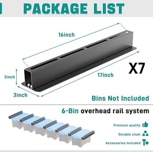 EVERHANGER Ceiling Storage Rack, Heavy Duty Overhead Storage Rack - style: For 6 Bins