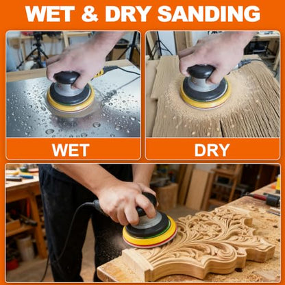 24 PCS 5 Inch Hook and Loop Sanding Sponge Discs Set 3000 Grit - size: 5 In 3000 Grit 24 PCS