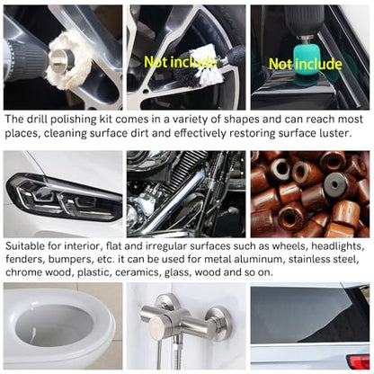 Unicaravan Aluminum Wheel Polishing Kit for Drill Buffing Wheel for Car Motorcycle Wheel Rim Manifold Polishing for Stainless Steel Chrome Wood Plastic Ceramic Glass Woods Machine Jewelry etc 6PCS - style: 6PCS