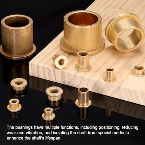 uxcell 10Pcs Flange Sleeve Bearings, 8mm Bore x 10mm OD x 15mm Length, Self-Lubricating Sintered Bronze Bushings - size: 8mm Bore x 10mm OD x 15mm Length