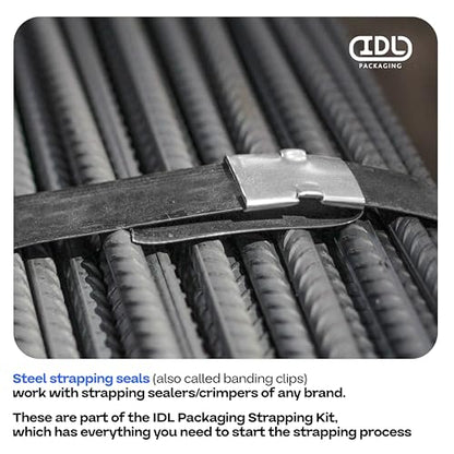 IDL Packaging 1/2" Open (Snap-On) Seals for Steel Strapping, Pack of 1000 - color: Open (Snap-On), size: 1/2"