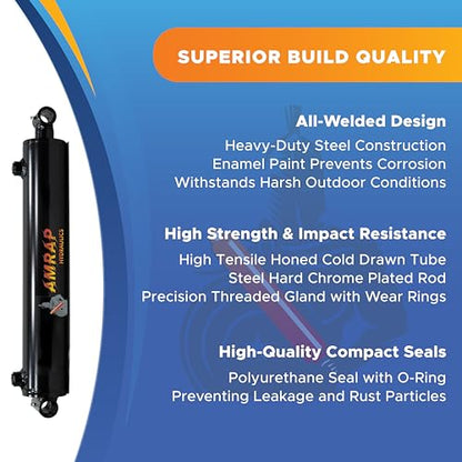 2x24 Hydraulic Cylinder - 2" Bore 24" Stroke Double Acting Welded Cross Tube Hydraulic Cylinder 3500 PSI Retracted: 32, Extended: 56,SAE#6 - size: 2X24
