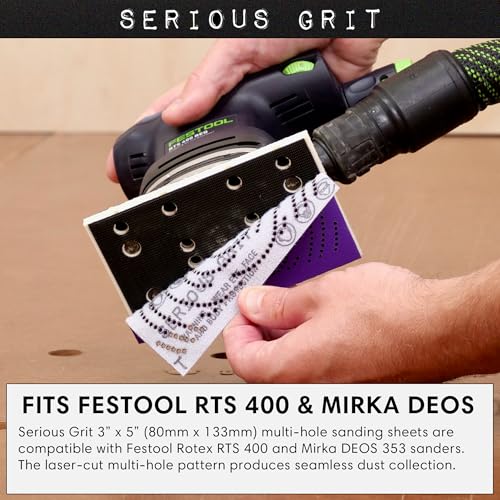 Serious Grit - 3x5 (80x133mm) P180 Grit Ceramic Sanding Sheets - 50 Pack - style: 180 Grit