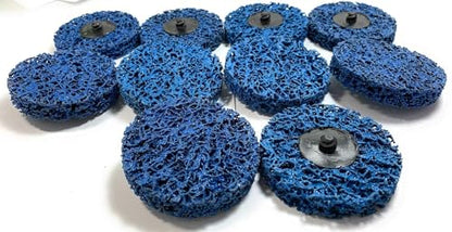 SIGNI Poly Strip Abrasive Surface Conditioning Quick Change Rolok Disc for Quick Paint, Rust, and Oxidation Removal - 3 Inch Diameter - Ideal for Automotive, Metalworking, and DIY （Blue,10 pcs - size: 3 inch
