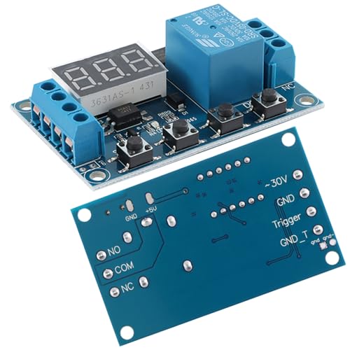 DC 6-30V Timer Relay with LCD Display, 1 Channel Delay Controller Module, Type-C Interface, Power Off Cycle Timer