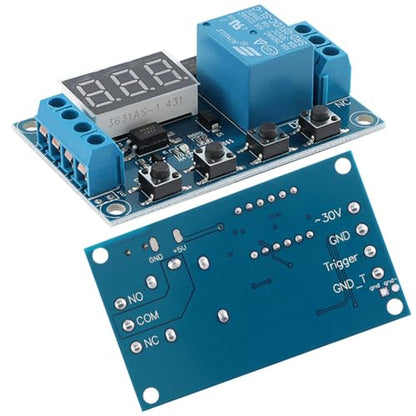 DC 6-30V Timer Relay with LCD Display, 1 Channel Delay Controller Module, Type-C Interface, Power Off Cycle Timer