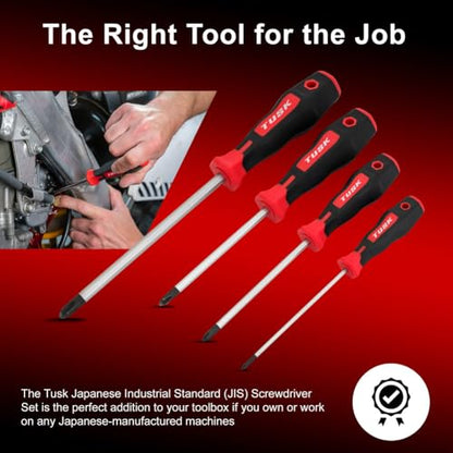 Tusk JIS Screwdriver Set - 4-Piece, #0/#1/#2/#3