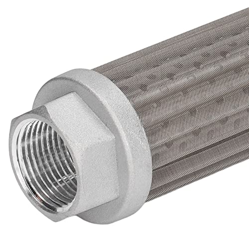 Oil Suction Strainer Filter Cartridge, 80x100x180μm Hydraulic Fuel Suction Valve Strainer Oil Filter Cartridge Metal Mesh Tube Connection Fuel Suction Filter for Automobile,