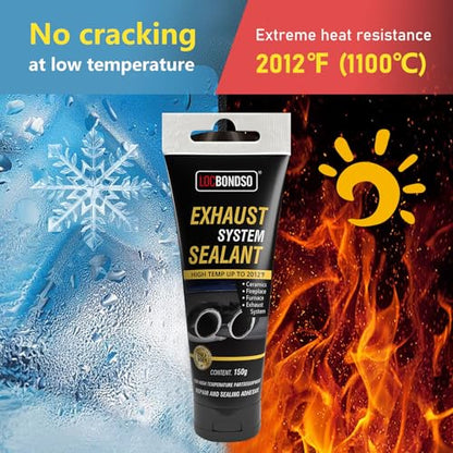 LOCBONDSO High Temp Exhaust Repair Kit & Muffler Sealant (5.3 oz)