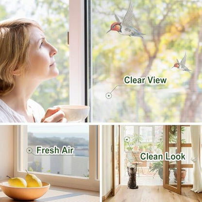 Aluminum Window Screen mesh, 4'x100' Replacement Mosquito Net Roll, Silver - color: Silver, size: 4'x100'