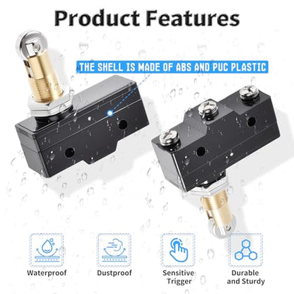 2 Pcs LXW5-11Q1 Micro Limit Switch, 5A 250VAC Micro Switch, SPDT - color: LXW5-11Q1