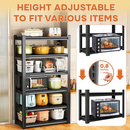 Adjustable Metal Utility Shelving, 4-Tier Free Standing Heavy Duty Storage Unit, Multi-Purpose Sturdy Organizer for Garage, Pantry, Basement, Kitchen & Industrial Shop Use