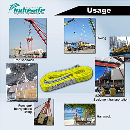 2" x 3’ Poly Web Sling Lifting Strap for Rigging Moving Towing Hoisting Work Gear