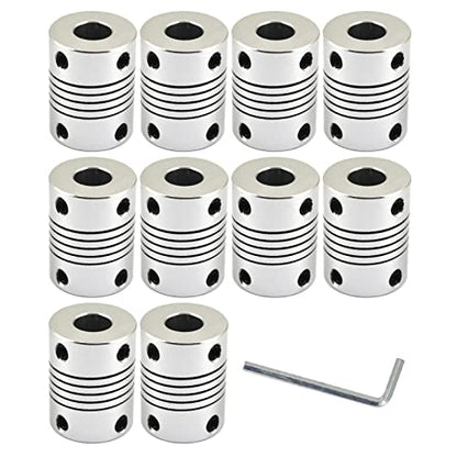 (10 pieces) 4mm to 5mm Aluminum Alloy Flexible Coupler Flexible Shaft Coupling for 3D Printer CNC Machine - color: 4mm to 5mm