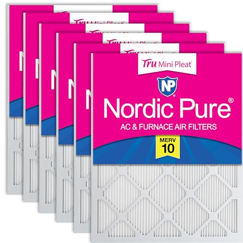 Nordic Pure 16x25x1 (Actual Size: 15 1/2 x 24 1/2 x 3/4) Tru Mini Pleat MERV 10 AC Furnace Air Filters – 2.5X More Media for Longer-Lasting, High-Efficiency Filtration - 6 Pack - style: MERV 10 Tru Mini Pleat