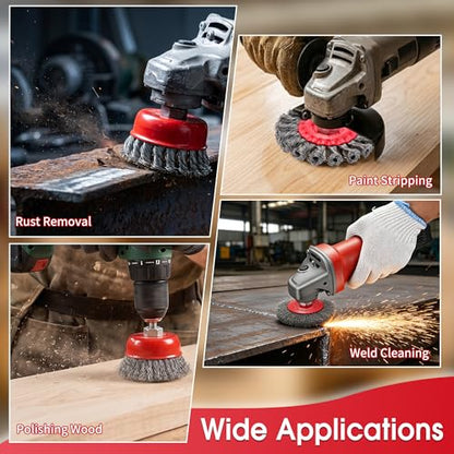 6 Pack Angle Grinder Wire Wheel, Wire Wheel Brush for 4-1/2" Angle Grinder - color: Wheel Brush & Cup Brush