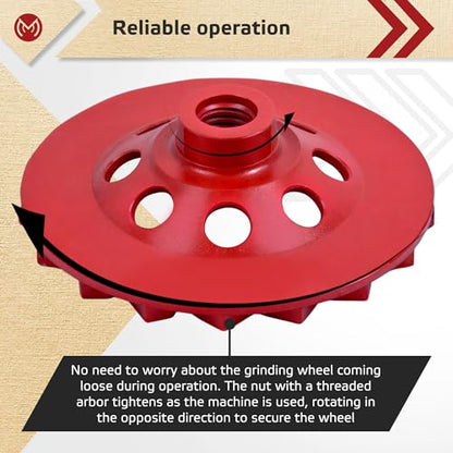 Diamond Grinding Wheel 4 1/2 inch for Angle Grinder, Concrete Grinding Wheel 18 Segments, Cup Grinding Wheel, Turbo Row Diamond Cup Wheel for Grinding Concrete, Cement, Masonry - Medium Bond