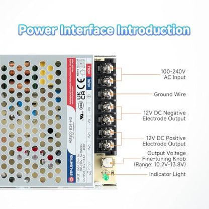 BTF-LIGHTING Power Supply DC24V 200W UL Recognized Component for LED Strip - size: 24V200W