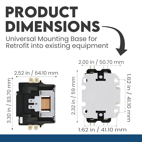 1-Pole Definite Purpose Contactor, 32A, 24V Coil, UL Recognized, A2L Cert. - size: 1P 32A 24V Coil