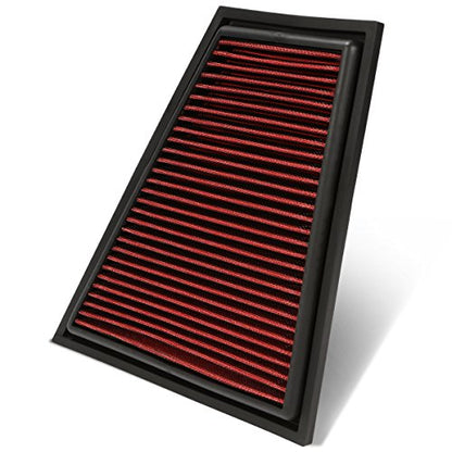 DNA Motoring AFPN-035-RD Clean Air Washable Drop In Panel Air Filter Enhance Engine Performance Power & Acceleration Improve [Compatible with 12-16 BMW 528i / 10-16 Z4 / 13-15 X1] - style: 12-16 528i Red