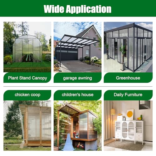 Polycarbonate Greenhouse Panels 5 Pack 4' x 2' x 0.24" Twin-Wall UV-Protected All Weather Plastic Roof Panel Clear Replacement Sheets for Garden Fences, Furniture DIY,Outdoor Roofing - style: 5 Pack 4' x 2' x 0.24"