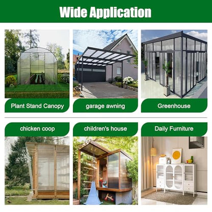 Polycarbonate Greenhouse Panels 5 Pack 4' x 2' x 0.24" Twin-Wall UV-Protected All Weather Plastic Roof Panel Clear Replacement Sheets for Garden Fences, Furniture DIY,Outdoor Roofing - style: 5 Pack 4' x 2' x 0.24"