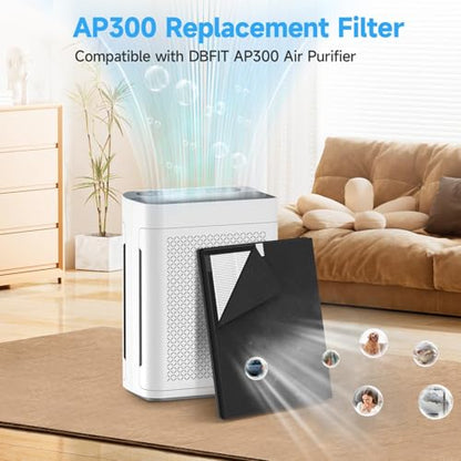 AP300 Replacement Filter Compatible with DBFIT AP300 Air Purifier, 2 Pack
