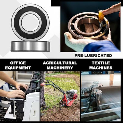uxcell 1Pcs 6012-2RS Deep Groove Ball Bearings, 60x95x18 mm High Speed Double Rubber Seal Bearings Pre-Lubricated and Stable for Industrial Machinery Repairs 3D Project - size: 6012-2RS(60x95x18 mm)