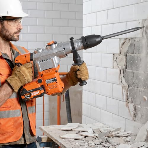 VEVOR Rotary Hammer Drill, 1-9/16 in SDS-Max Cordless, Heavy Duty 20V Battery Powered Rotary Hammer, Including 2 Batteries, Charger, Drill Bit, Pointed Chisel, Carrying Case, for Concrete, Masonry - size: 1-9/16 in