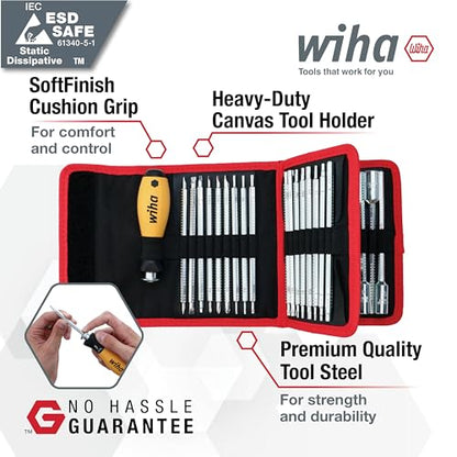 Wiha 28187 ESD Safe Drive-Loc VI Wallet Set, 32 Piece